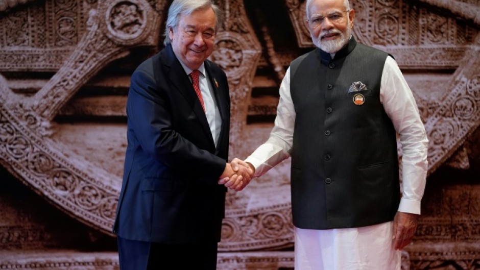 UN chief Antonio Guterres (L, with Indian Prime Minister Narendra Modi) has warned of growing global divisions