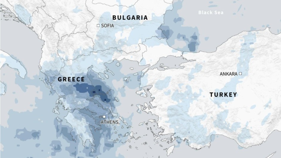 Torrential rain in Greece, Bulgaria, Turkey