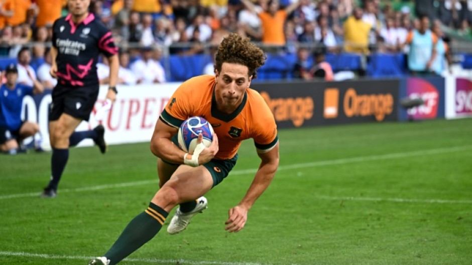 Wing Mark Nawaqanitawase scored Australia's first try against Fiji after taking a quick line-out