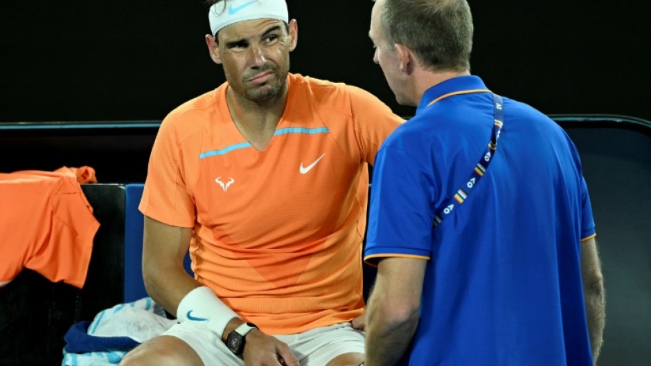 Spain's Rafael Nadal gets medical attention in Melbourne