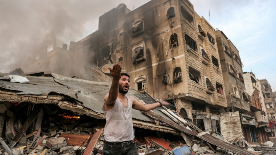 Israeli bombardment has flattened buildings in Gaza City
