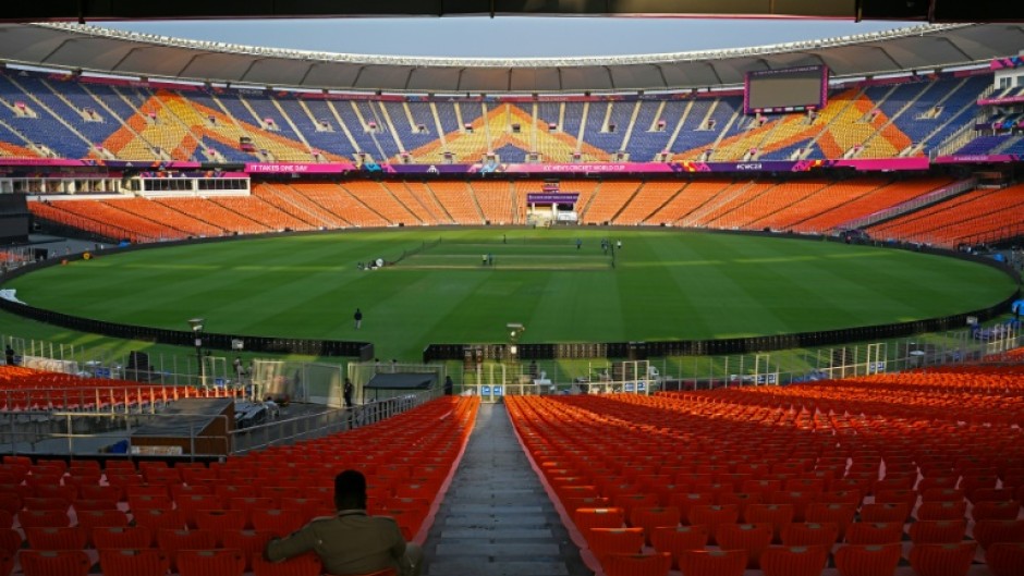 Thinking big: This photograph shows a general view of the 132,000-capacity stadium