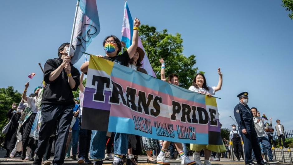 People attend the Tokyo Rainbow Pride parade in April 2023 to show support for members of the LGBTQ community