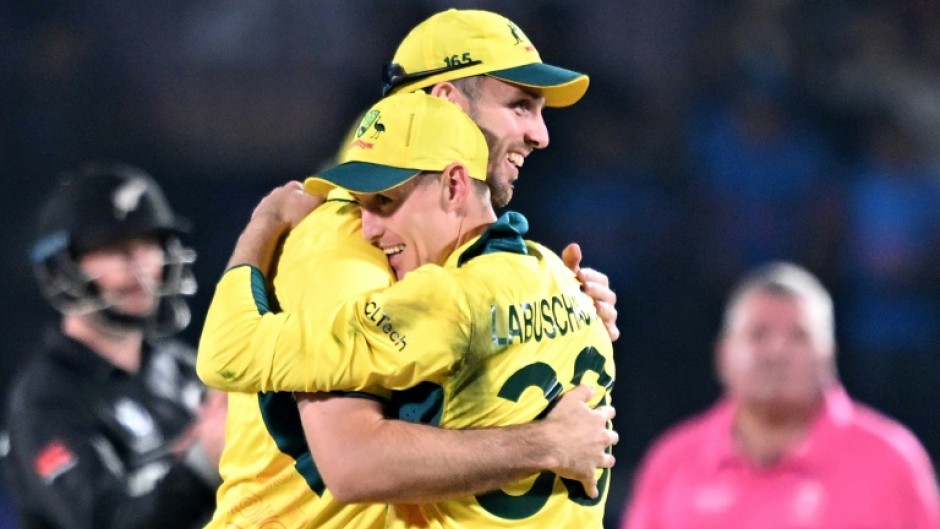 What a finish! Australia celebrate after their win 