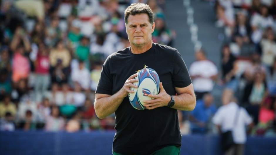 Rassie Erasmus at a Springbok training session during the World Cup