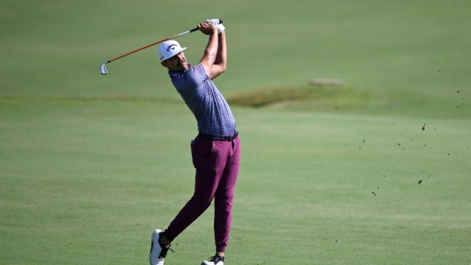 South Africa's Erik van Rooyen plays a shot on the way to victory in the US PGA Tour World Wide Technology Championship in Mexico