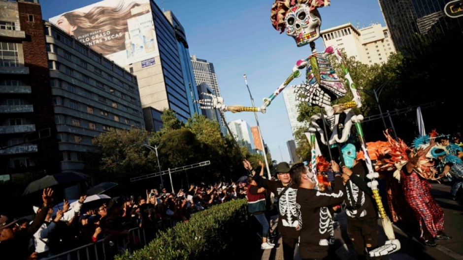 Skeletons with flower crowns are  a usual sight on Day of the Dead in Mexico