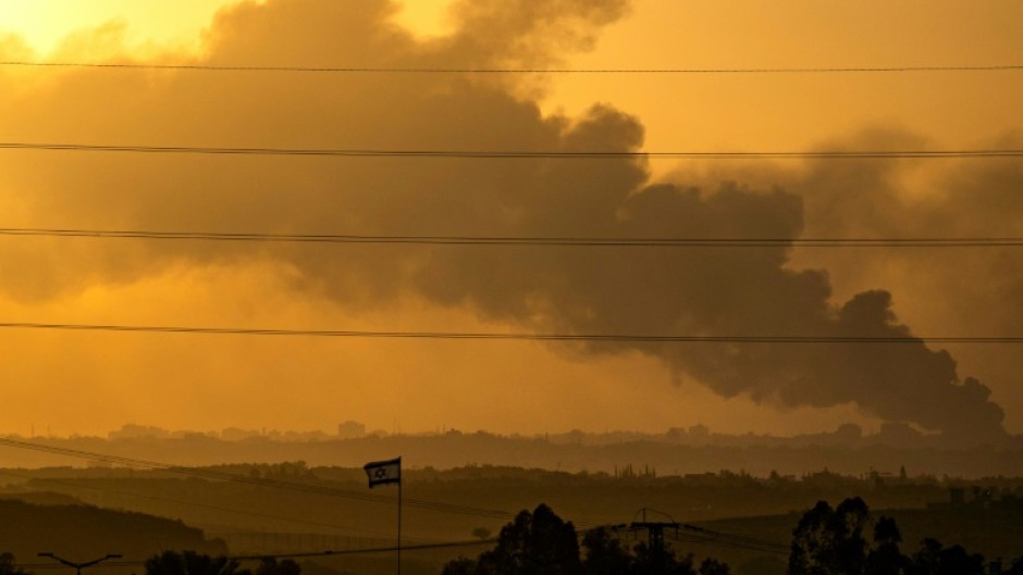 Smoke rises in northern Gaza during Israeli shelling