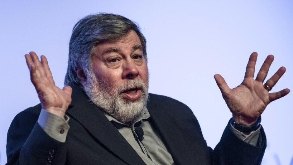 Apple co-founder Steve Wozniak speaks at the World Business Forum in Hong Kong on June 2, 2015