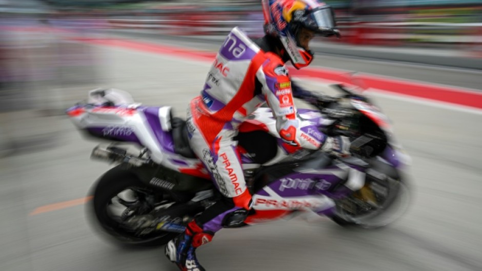 Jorge Martin leaves the pit lane during the second practice in Sepang