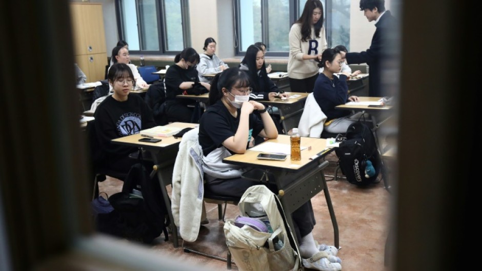 More than half a million students in South Korea are sitting the crucial national university entrance exam on Thursday