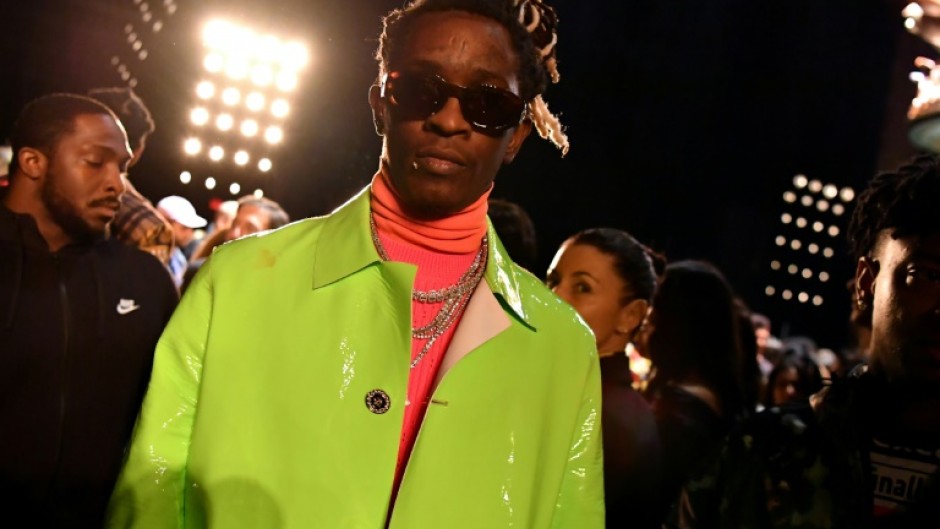 Georgia prosecutors allege that chart-topper Young Thug, seen here at a New York fashion show in December 2018, leads a criminal street gang