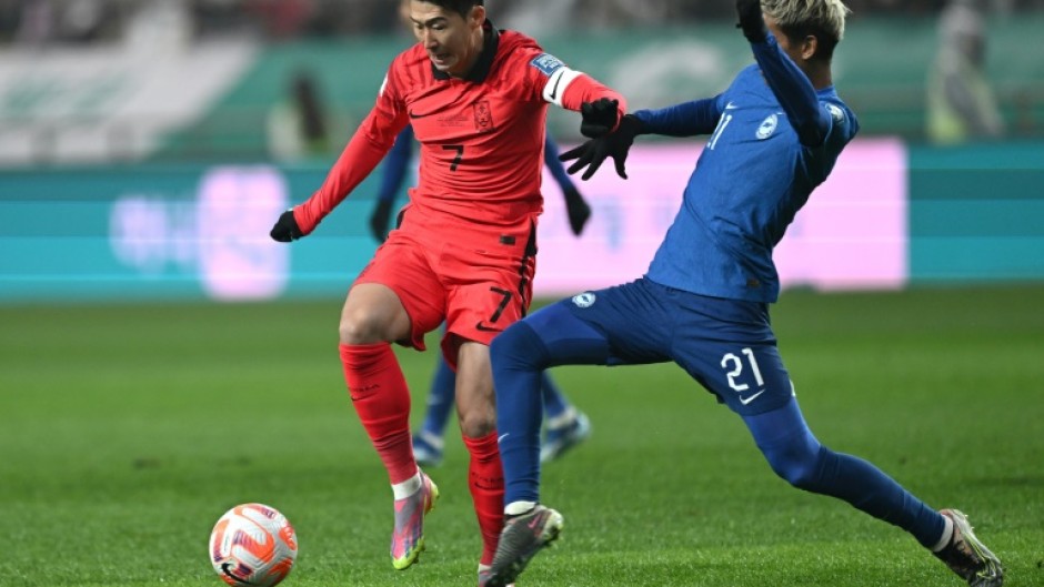 South Korea's Son Heung-min was on the scoresheet against Singapore