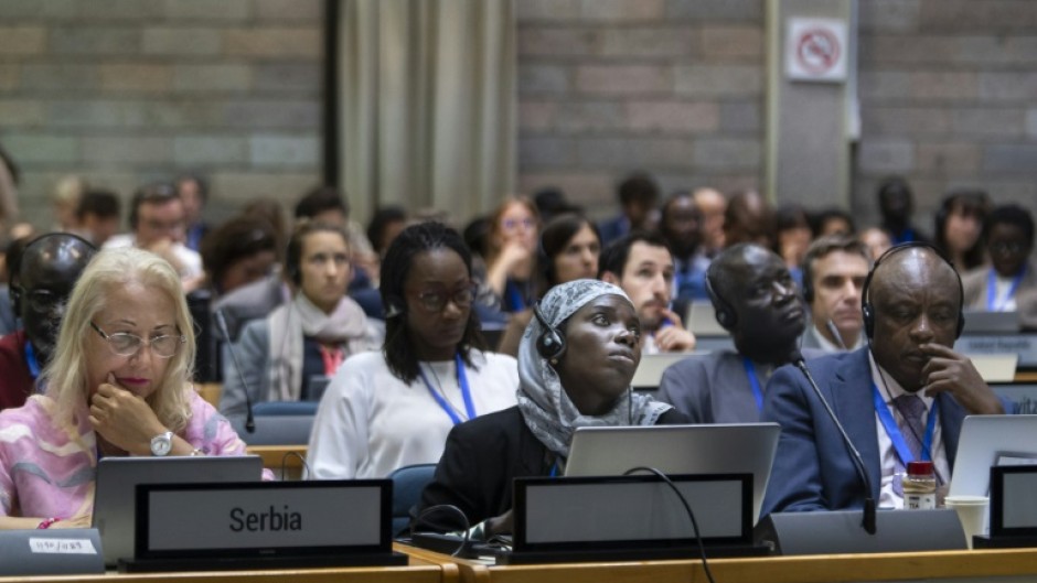 Delegates at the final day of the Intergovernmental Negotiating Committee on Plastic Pollution meeting in Nairobi on Sunday