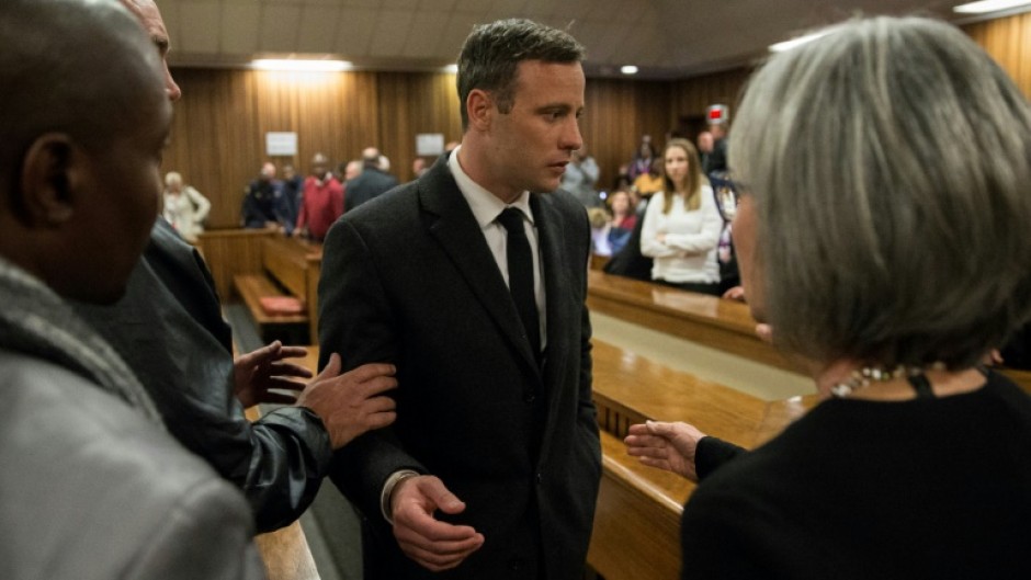 Oscar Pistorius pictured after he was sentenced in 2016 for murdering his girlfriend Reeva Steenkamp