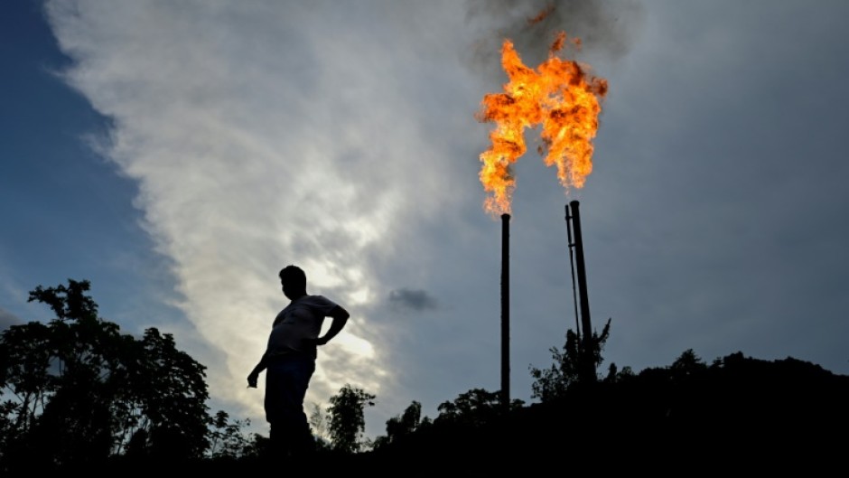 A gas flare from a refinery in Ecuador 