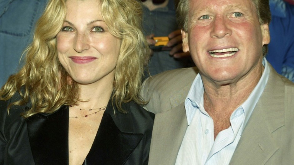 Actor Ryan O'Neal appears with his daughter Tatum O'Neal in Los Angeles on August 21, 2003 