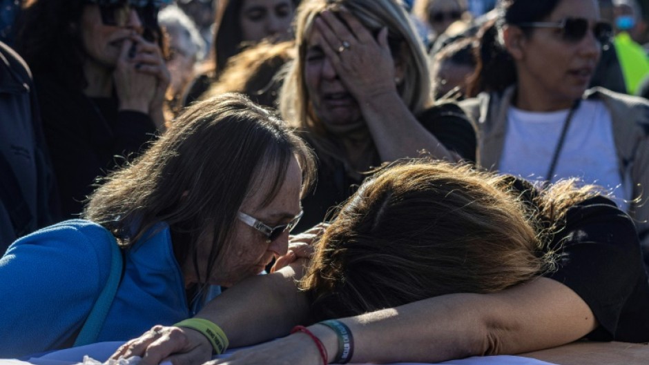 A mother mourns after the body of Eden Zachariya, a hostage taken on October 7, was recovered by the Israeli army