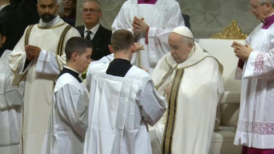 Pope Francis marks Christmas Eve mass at St. Peter's Basilica