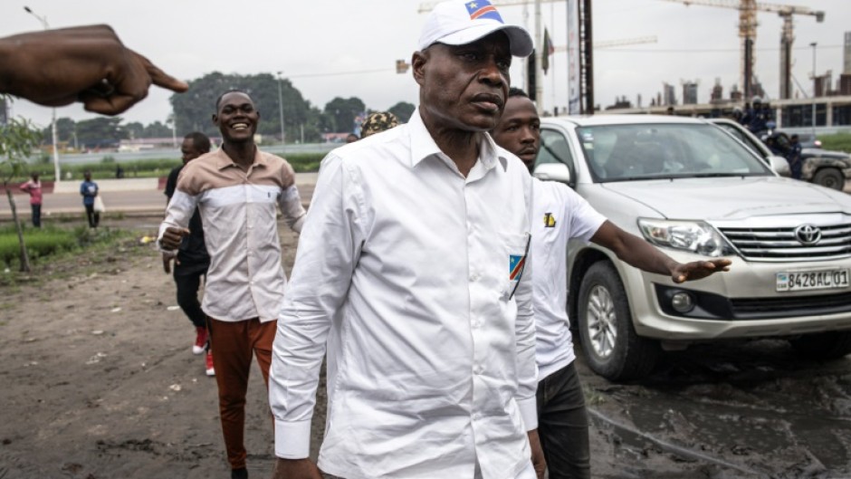 Opposition leader Martin Fayulu arrives at his party HQ