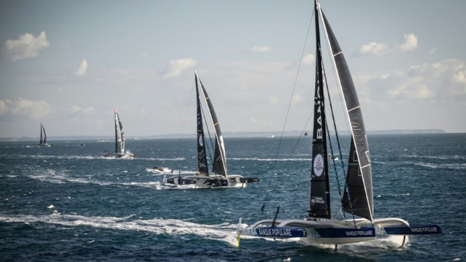 World awaits: The trimarans of l'Ultim Challenge leave Brest