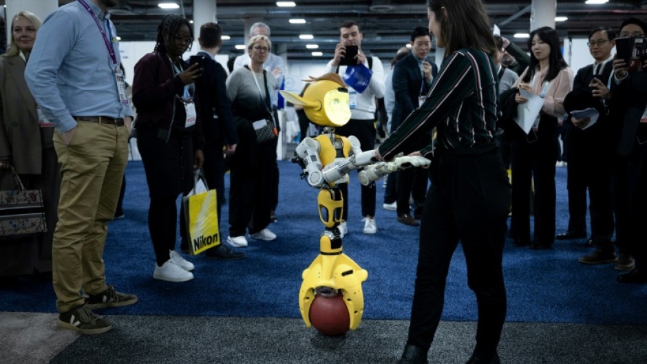 A Miroki robot, from French company Enchanted Tools, is seen during the Consumer Electronics Showin Las Vegas