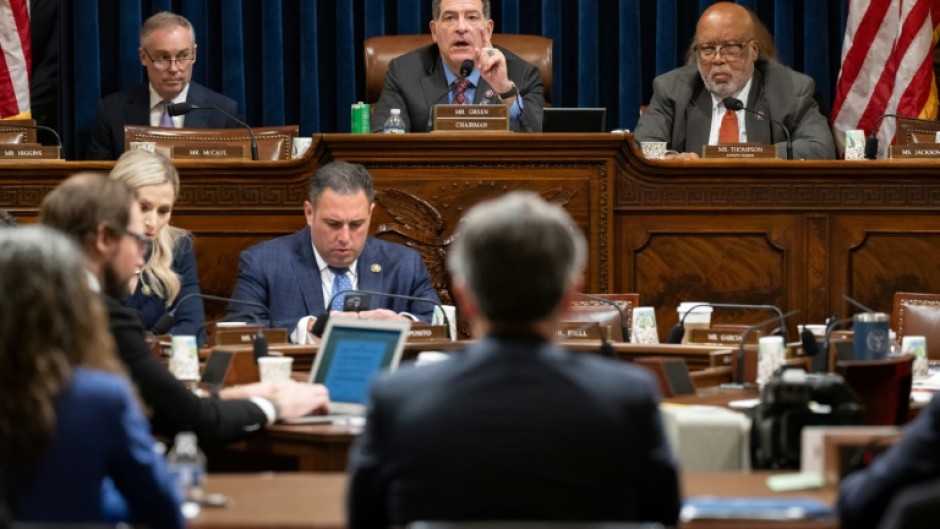 Chairman of the House Committee on Homeland Security US Representative Mark Green, Republican of Tennessee, speaks during a House Committee on Homeland Security hearing Washington in  2023