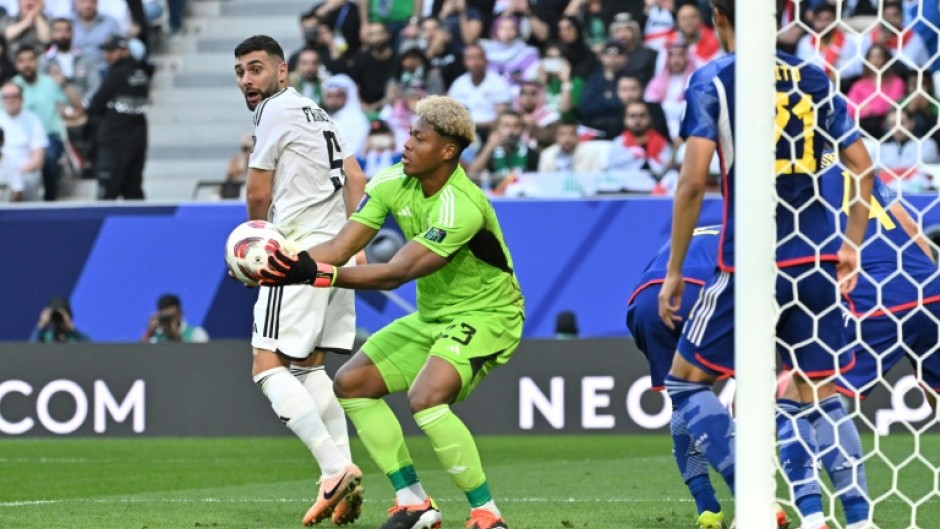 Japan's goalkeeper Zion Suzuki in action at the Asian Cup