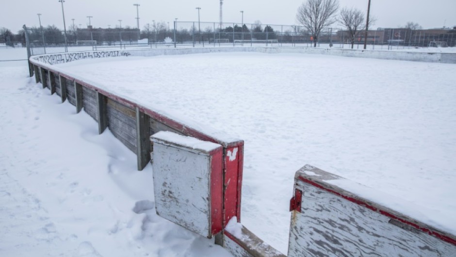 An ice hockey rink at Jarry Park in Montreal, seen here, was closed for skating through much of January 2024