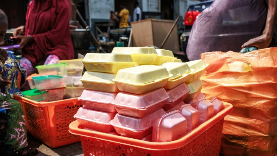 Packs of styrofoam containers are very common for foos vendors and other traders