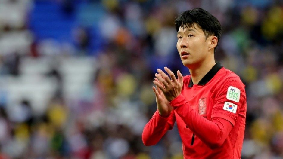 Son Heung-min applauds South Korea fans in Qatar