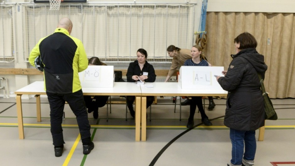 Voting is underway in presidential elections at the Friisila school polling station in Espoo, Finland