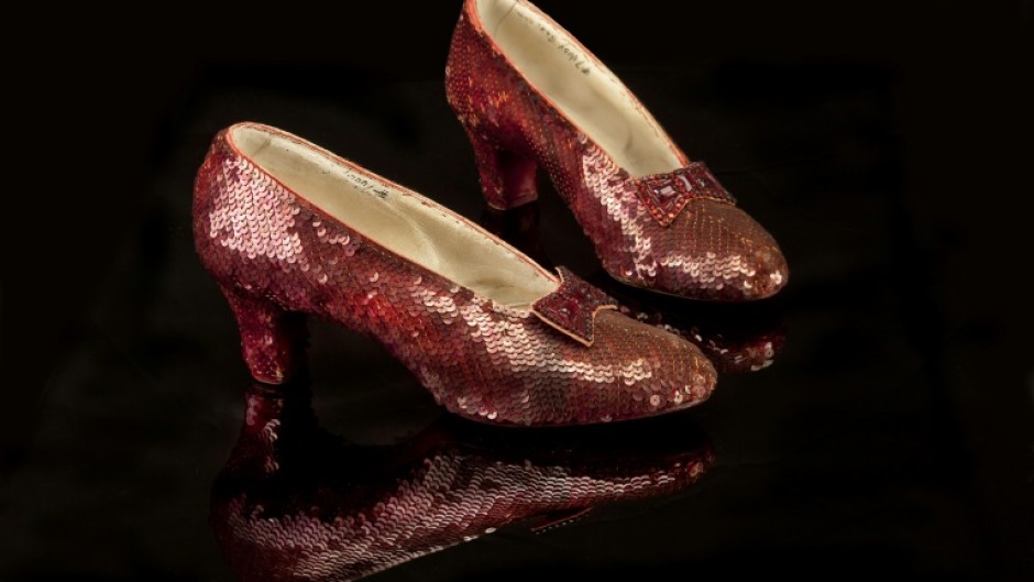 This photograph obtained December 15, 2011 courtesy of Profiles in History shows the famous Ruby Slippers worn by actress Judy Garland in the fabled 1939 movie 'Wizard of Oz'