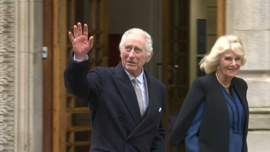 Charles was accompanied by his wife Queen Camilla