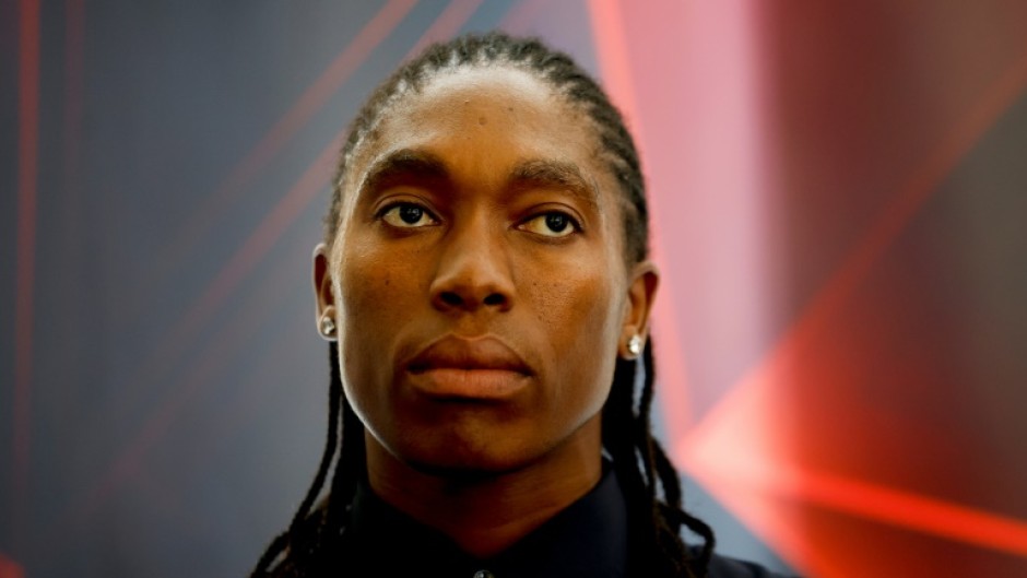 South Africa's two-time Olympic champion Caster Semenya appears at a press conference as she prepares for the next stage of her legal battle 