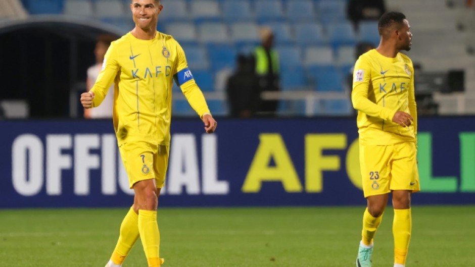 Cristiano Ronaldo celebrates his goal in the AFC Champions League last week