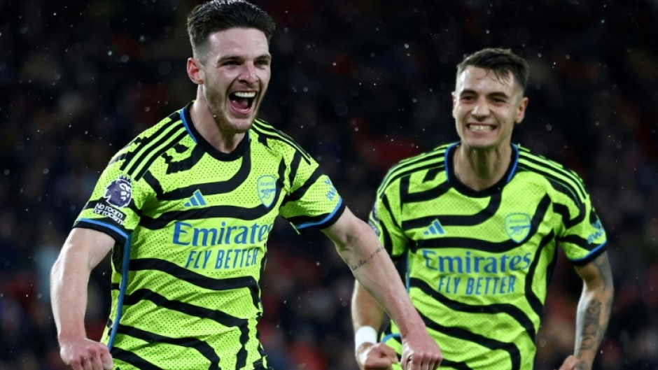 Declan Rice (left) scored in Arsenal's thrashing of Sheffield United