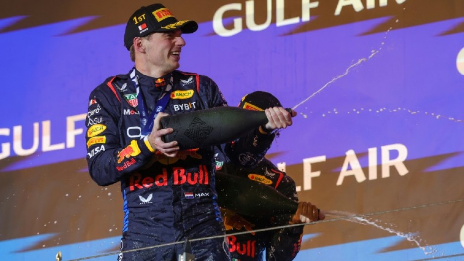 Max Verstappen celebrates winning the season-opening Grand Prix last Saturday