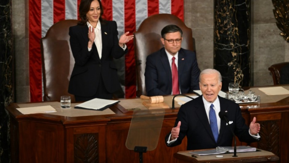 US President Joe Biden delivers the State of the Union address in the House Chamber of the US Capitol