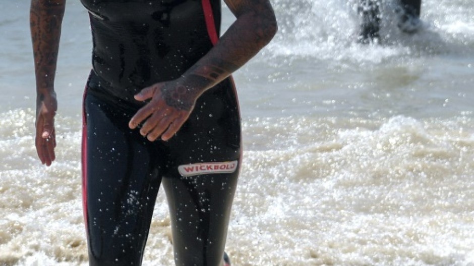 Ana Marcela Cunha competing on Copacabana beach in Rio de Janeiro in February