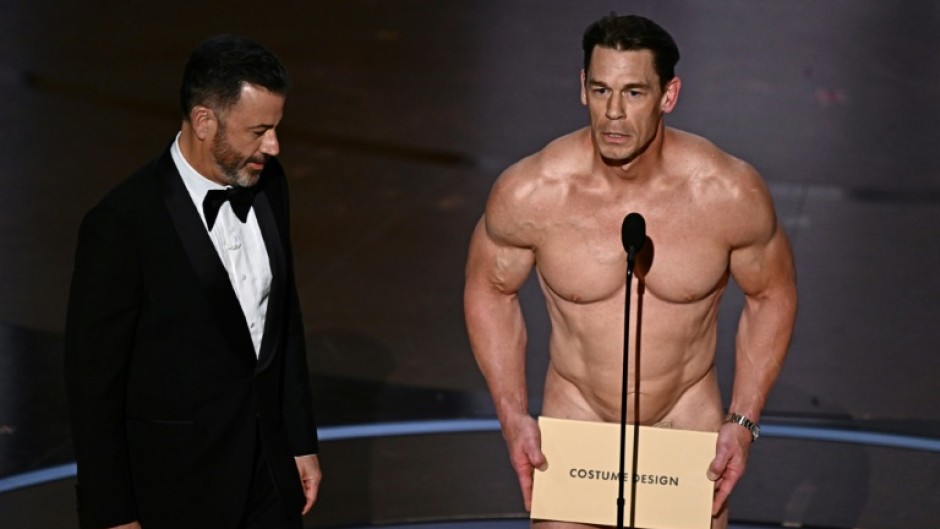 The Oscars, hosted by Jimmy Kimmel, featured a funny skit involving an (almost) naked John Cena