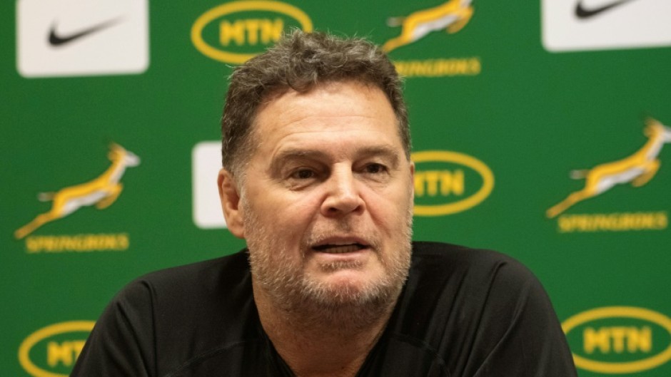 South Africa head coach Rassie Erasmus addresses a Springbok rugby press conference in Cape Town on March 12, 2024