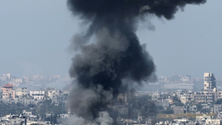 Smoke billows after Israeli bombardment of northern Gaza on March 13, 2024