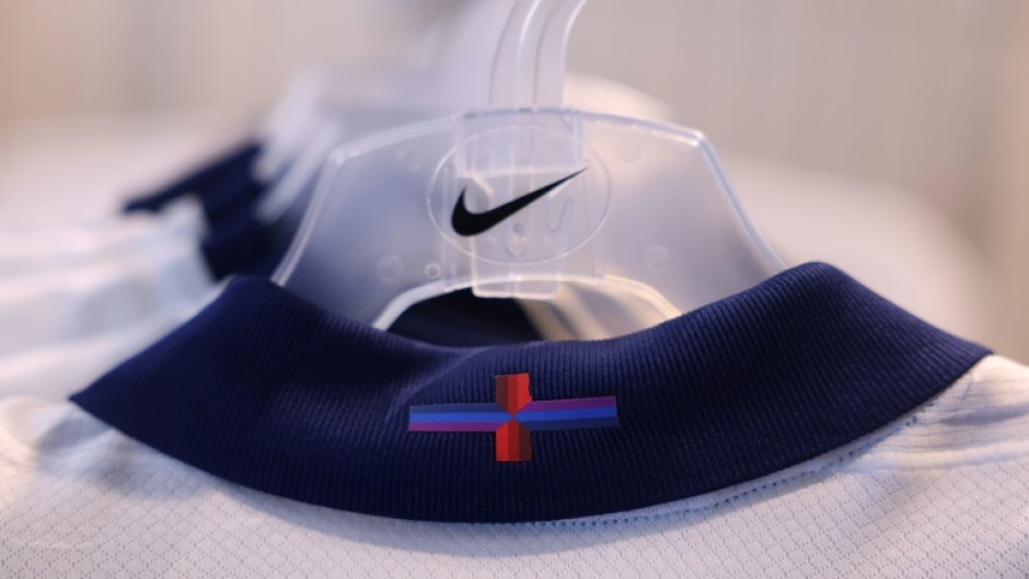 The multi-coloured design of the St George's Cross on England's new football kit has caused controversy 