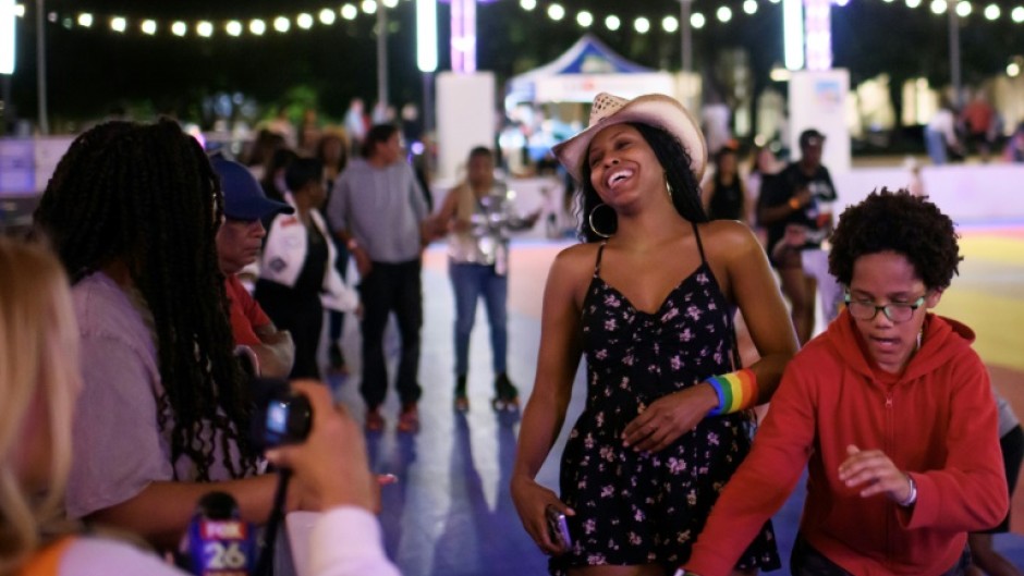 Beyonce fans held a joyful party at a Houston roller rink to celebrate their queen's new album