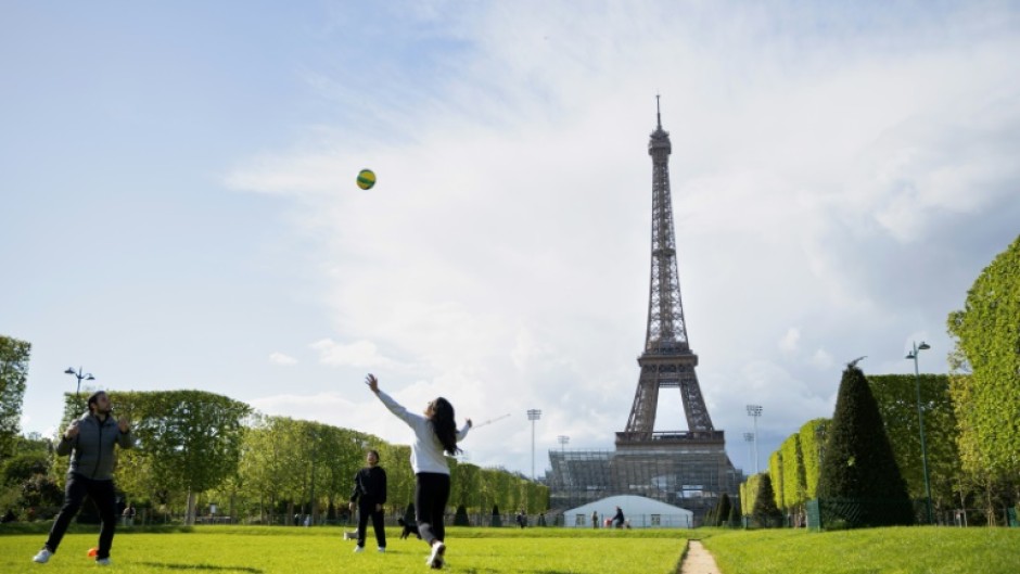 The Champ-de-Mars park in front of the Eiffel Tower is getting a makeover before hosting the beach volleyball and men's blind football at the Paris Olympics and Paralympics respectively