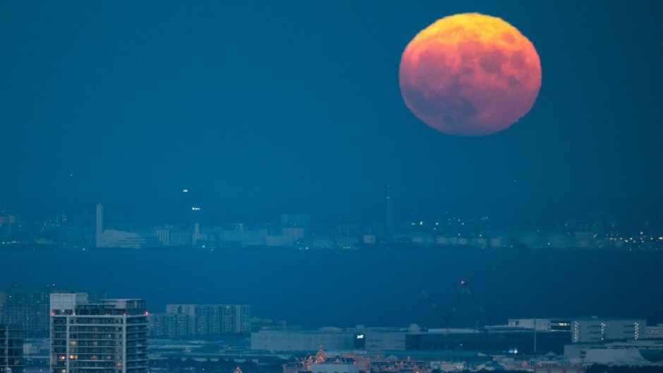 The moon over Tokyo on September 10, 2022