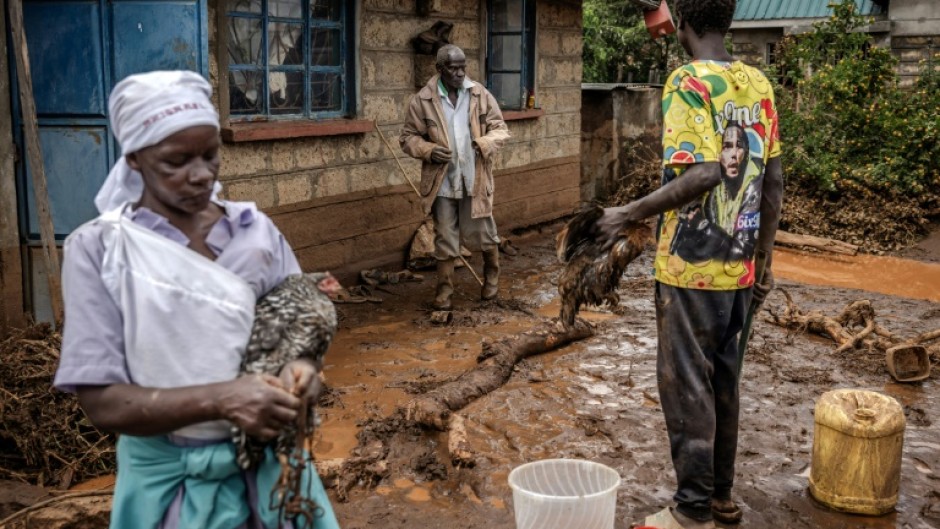 Flash floods hit the village of Kamuchiri, near Mai Mahiu, where a dam burst on Monday