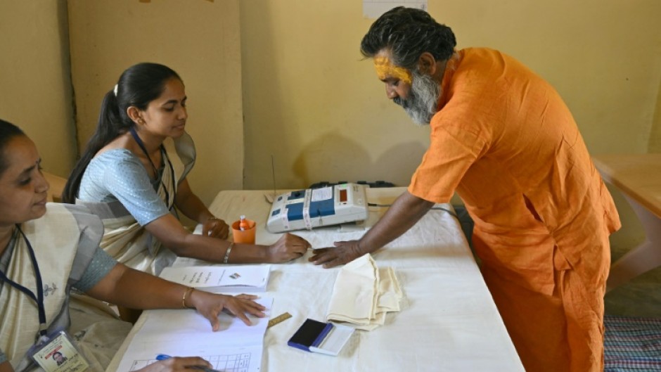 Polling officials have had to traverse through the Gir forest to set up a voting booth in Banej, where Mahant Haridas Udaseen is the sole resident