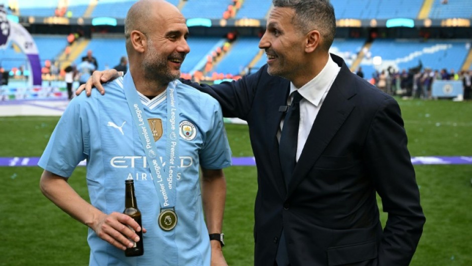 Pep Guardiola (left) has won six Premier League titles in the past seven seasons